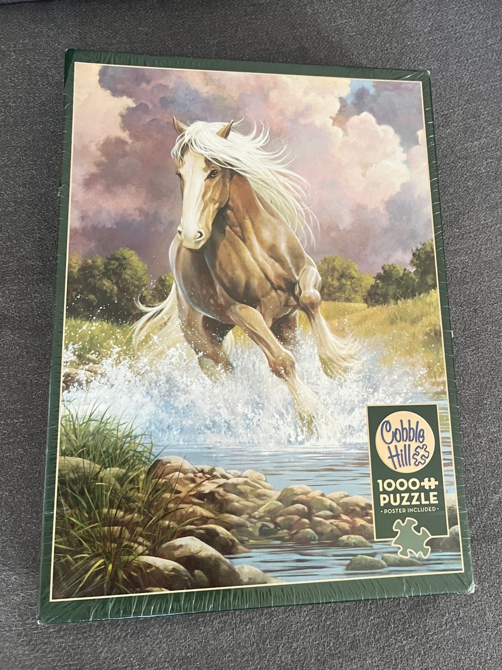 Brand new Cobble Hill 1000 Piece Puzzle - River Horse (With Poster Included)